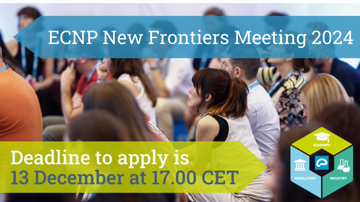🔊Last call! Today, 13 December at 17.00 CET, is the last chance to apply for in-person participation in the #ECNP New Frontiers Meeting 2024: A consensus roadmap for a new diagnostic framework for #MentalDisorders. 📅17-18 March 2024 in Nice, France ➡️ecnp.eu/new-frontiers-…