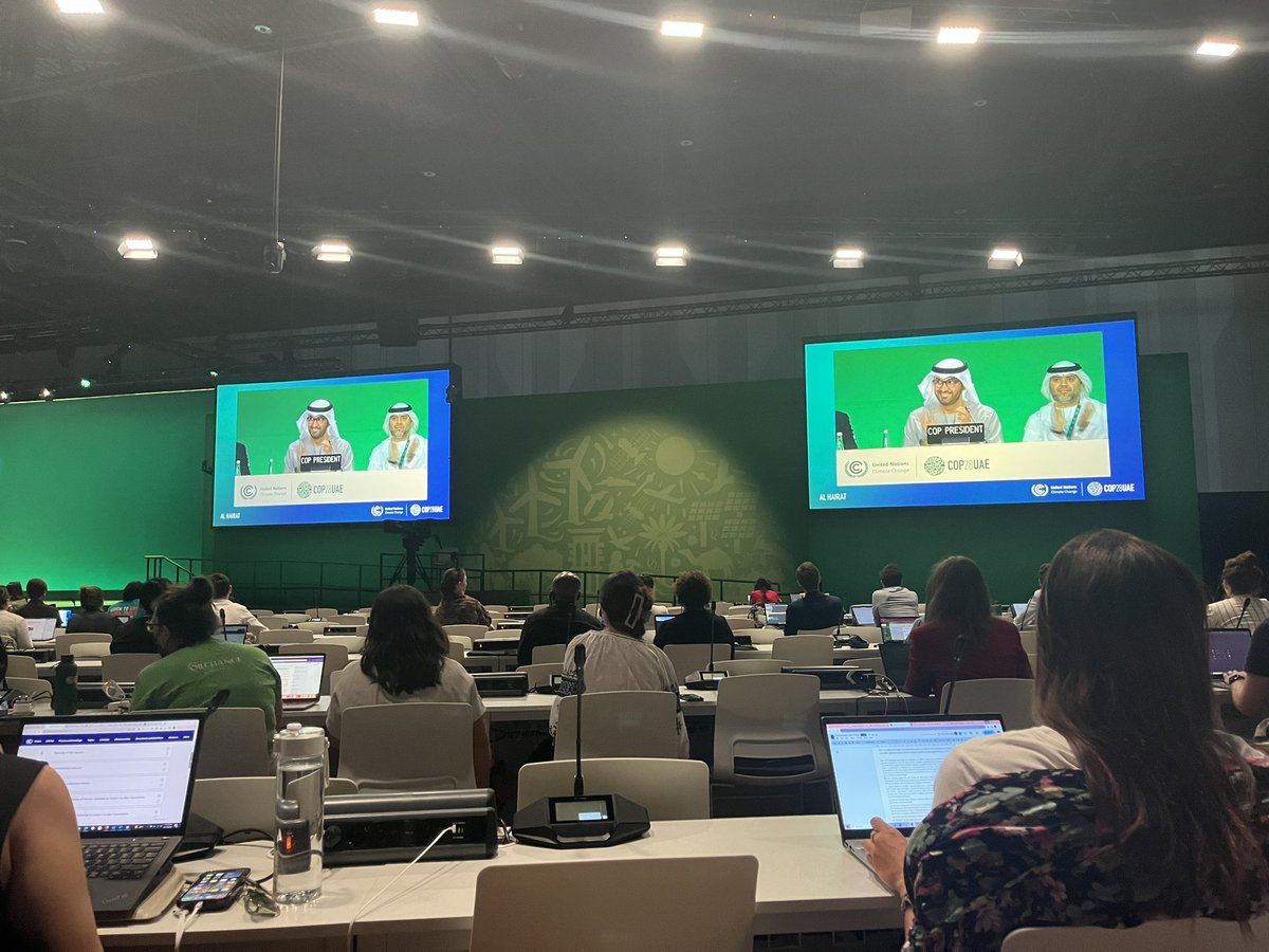 NEW: Countries have just adopted a global stocktake calling for countries to transition away from fossil fuels in this critical decade at #COP28 

Cheers and hugs in the plenary room