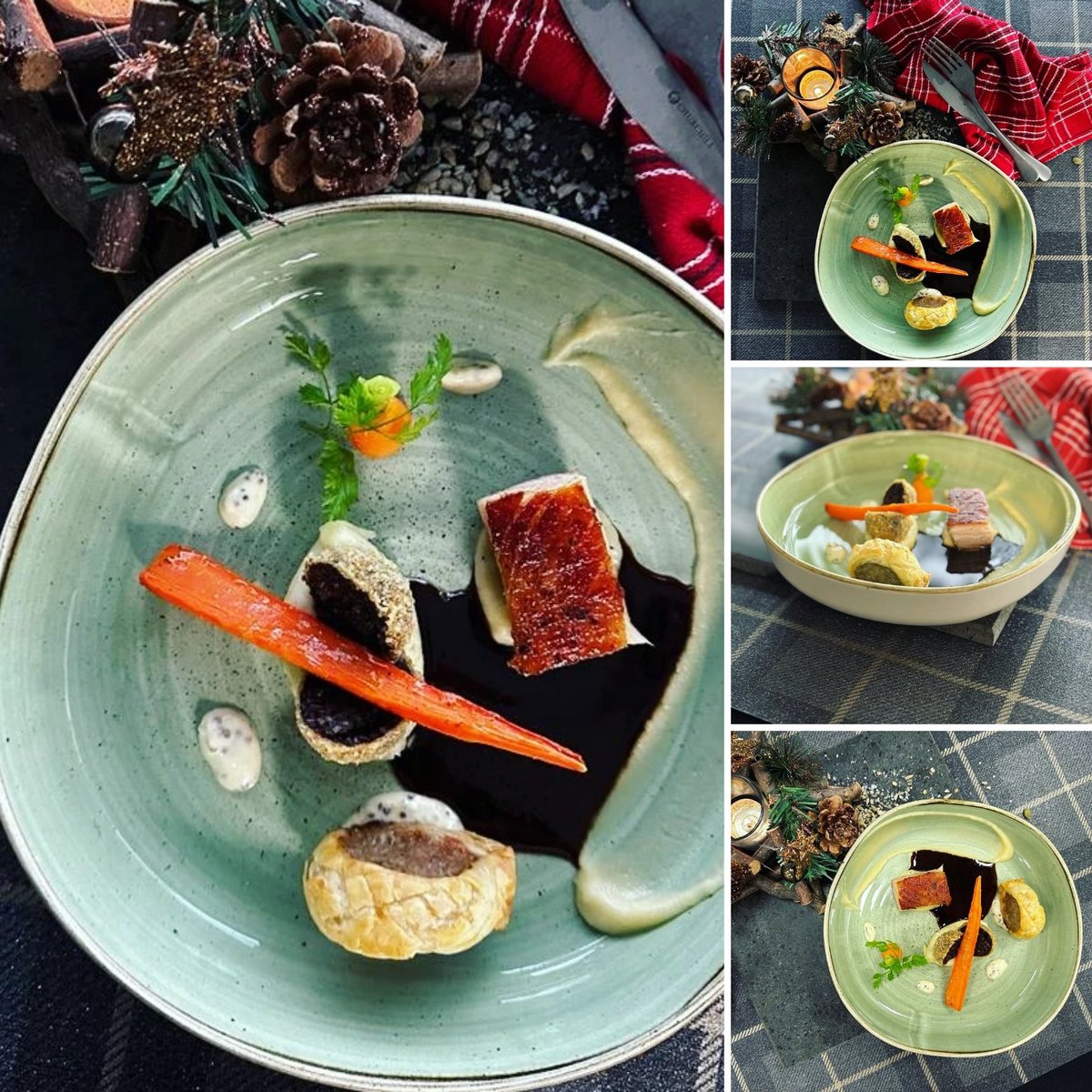 Assiette of Scotish Pork
#keepitcooking during the festive season #Christmas2023 
#ChristmasMenu
#chefslife
#kitchensessions
#hospitalityindustry