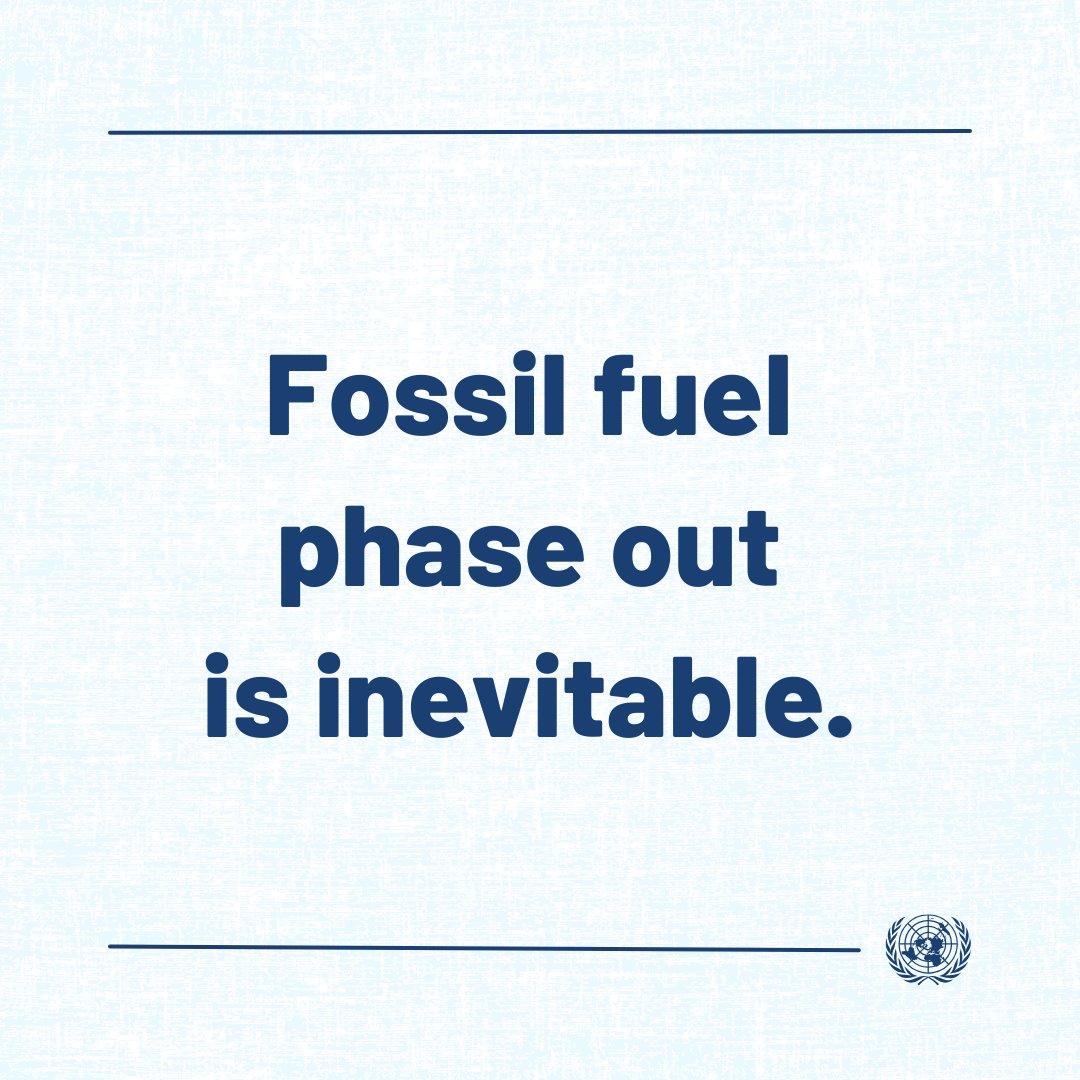 To those who opposed a clear reference to phase out of fossil fuels during the #COP28 Climate Conference, I want to say: Whether you like it or not, fossil fuel phase out is inevitable. Let’s hope it doesn’t come too late.