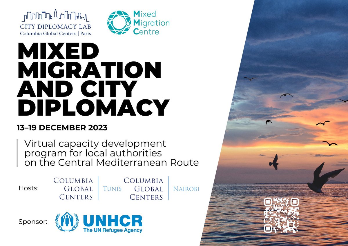 Ayla Bonfiglio (@aylabonfiglio) on Twitter photo On the eve of #GRF2023 our <a href="/Mixed_Migration/">Mixed Migration Centre</a> course for municipalities kicks off today! Co-hosted with <a href="/CGCTunis/">CGC Tunis</a> <a href="/CGCNairobi/">CGC | Nairobi</a> <a href="/CityDiploLab/">City Diplomacy Lab</a>
Sponsored by <a href="/Refugees/">UNHCR, the UN Refugee Agency</a> On the eve of #GRF2023 our <a href="/Mixed_Migration/">Mixed Migration Centre</a> course for municipalities kicks off today! Co-hosted with <a href="/CGCTunis/">CGC Tunis</a> <a href="/CGCNairobi/">CGC | Nairobi</a> <a href="/CityDiploLab/">City Diplomacy Lab</a>
Sponsored by <a href="/Refugees/">UNHCR, the UN Refugee Agency</a>