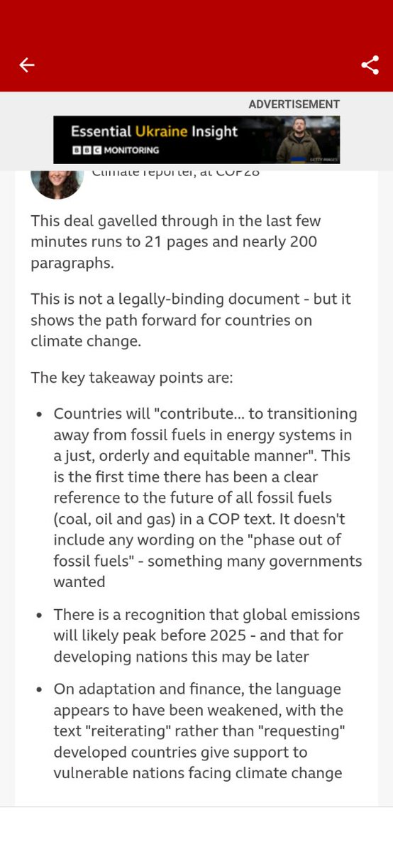 europechinese's tweet image. 氣候峰會 #COP28 達成協議
有關石油天然氣的字眼最終是「遠離化石能源的過渡」（transition away ）