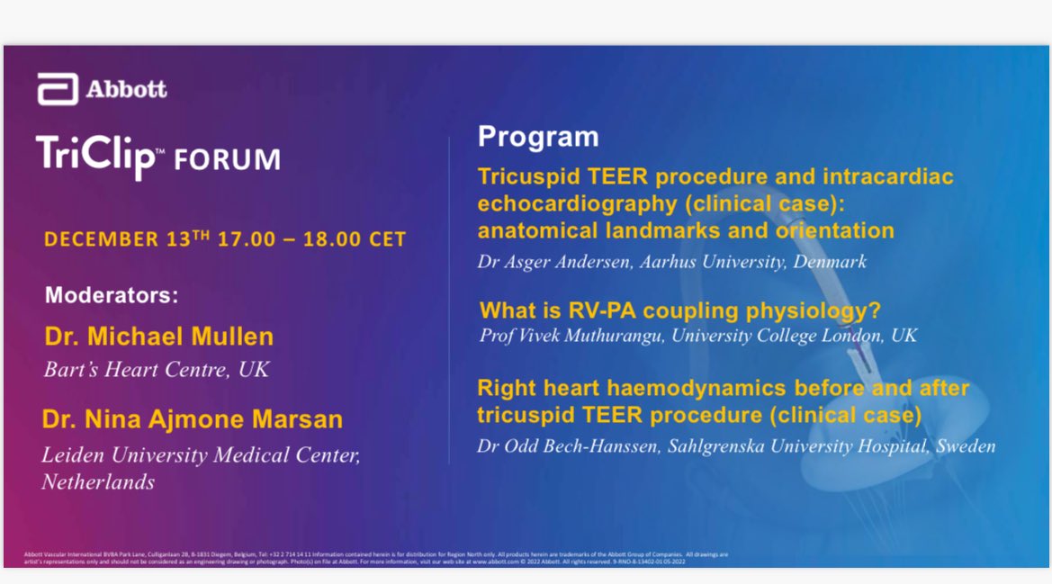 This evening interesting webinar on hemodynamics in Tricuspid regurgitation and ICE! @VDelgadoGarcia @DonalErwan @denisamuraru