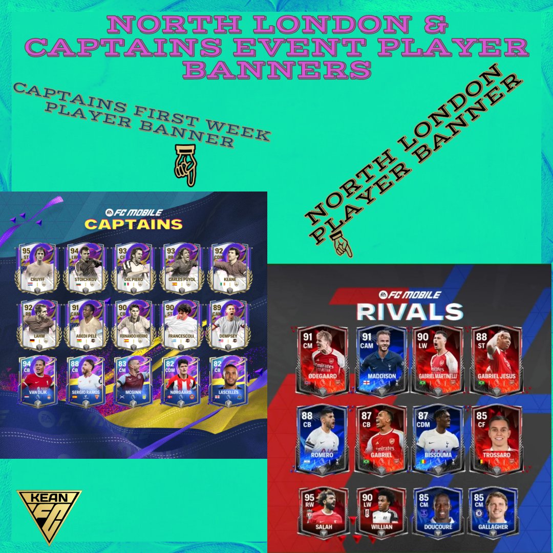 ♛BREAK DOWN OF THE NORTH LONDON DERBY AND CAPTAINS EVENT THREAD♛ Below is the look and quick breakdown of the 2 coming updates after reset . Check thread. @tutiofifa @djayigaming @saumya_H2H @khoonigamingg @Sappurit @artemii4fifa @EL_PROFE_FIFA @Jacobek08 @JoseAlep1