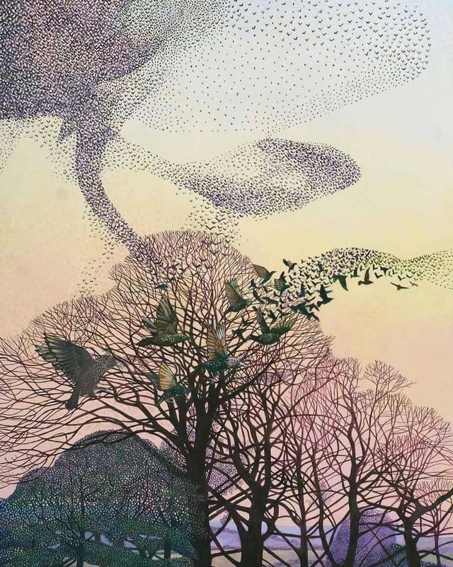 Murmuration over Lanhydrock Park - Annie Ovenden, 2020.