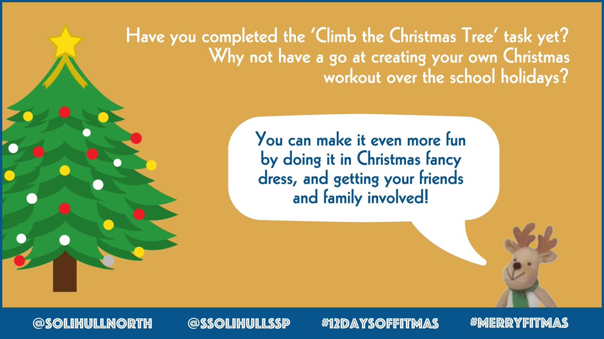 We loved taking part in the 'Climb the Christmas Tree' task! To keep being active, why not see if any of your friends or family have any exercise ideas for the 'Climb the Christmas Tree' task, and complete it together over the holidays? 🎄 #12DaysofFitmas #MerryFitmas