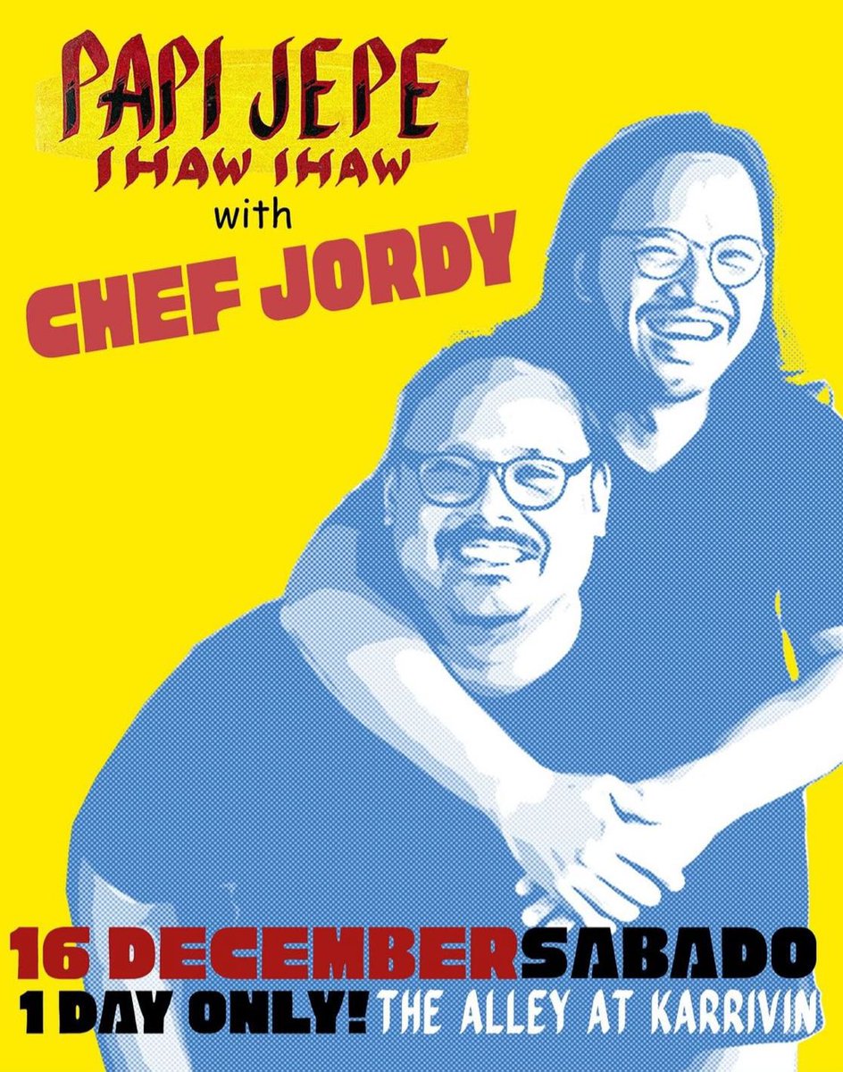 Hep-Hepe-Hooray! Papi Jepe is popping up again this Saturday, Dec. 16, 7PM!🎉 Surprise! This weekend's ihaw-ihaw will have Chef Jordy Navarra behind the grill. Kita- kits! 🍢🍻🍡