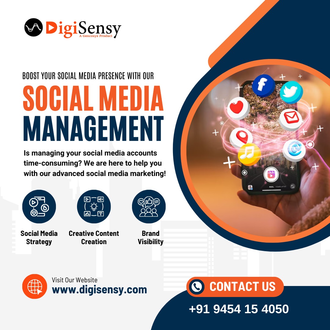 🚀 Elevate your online presence with DigiSensy's top-tier Social Media Management services! 📱💡 Our team crafts engaging content, sparks conversations, and boosts your brand's visibility across platforms. #SocialMediaMagic #DigitalBoost #DigiSensySolutions #BrandBrilliance