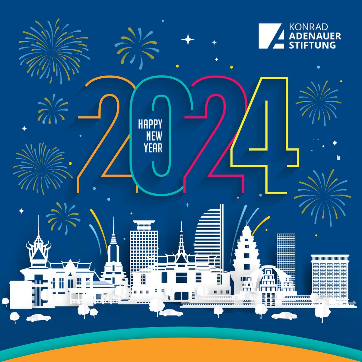 Happy New Year!  
 
What are your new year resolutions? At KAS Cambodia office, we are looking forward to a progressing year ahead of great cooperation, networks,  impactful events, workshops, training and empowering more Cambodian youth.