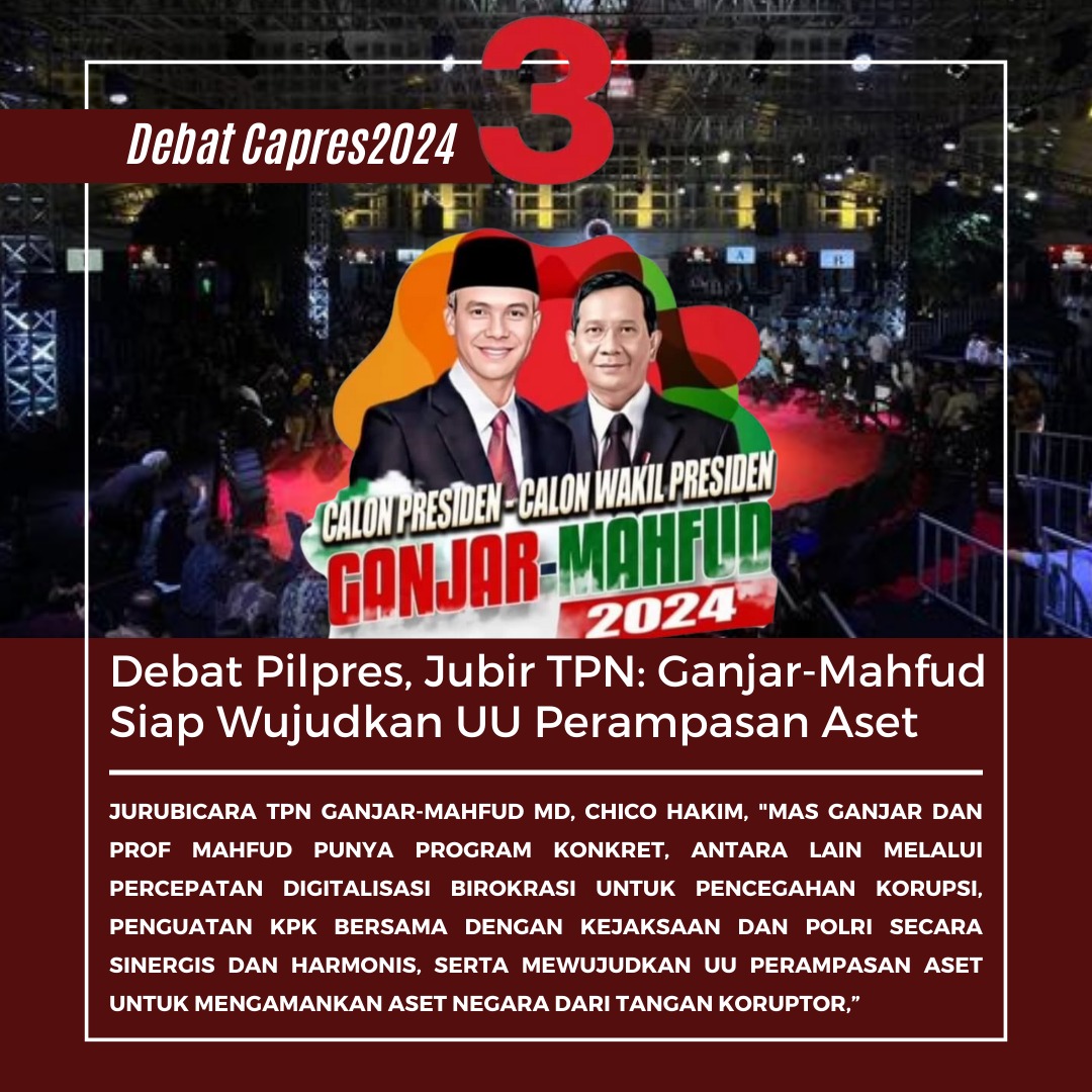 Ganjar-Mahfud Siap Wujudkan UU Perampasan Aset
Ganjar Unggul Debat
Debat C3rdas