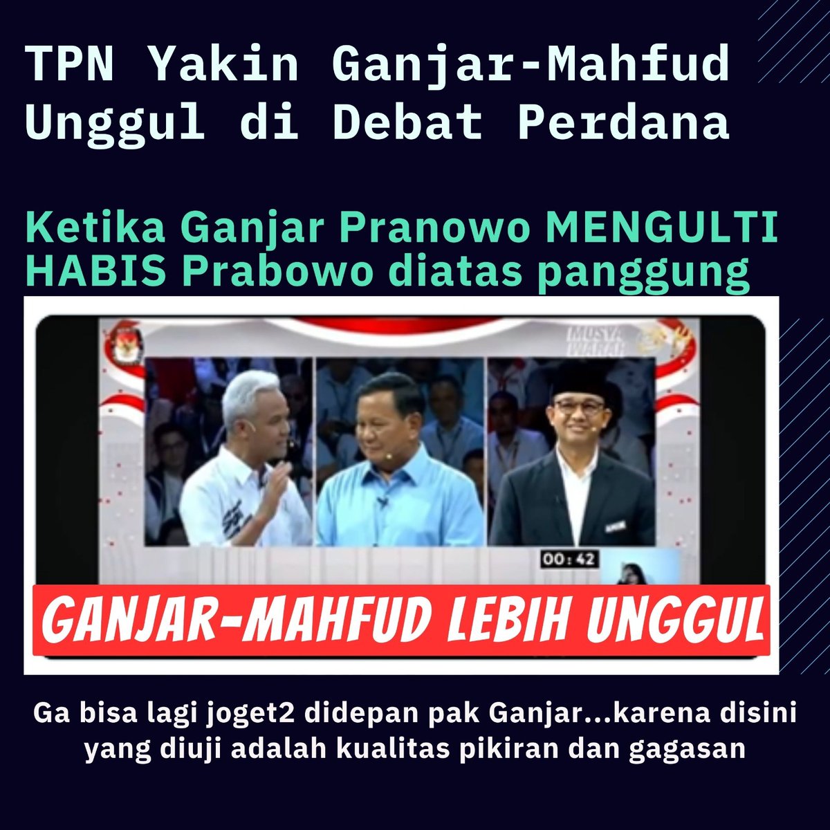 TPN Yakin Ganjar-Mahfud Unggul Di Debat Perdana
Ganjar Unggul Debat
Debat C3rdas