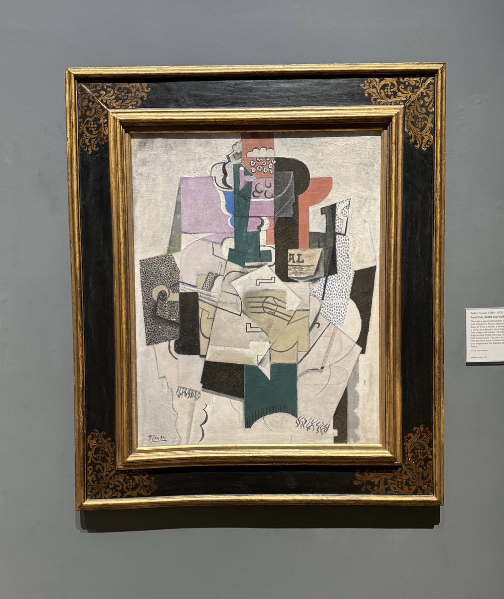 psframes's tweet photo. We changed the frame on Picasso’s 1914 Still Life yesterday. We replaced the 1970s dealer frame with an austere 17th century black plate frame; it looks much more modern and daring, draws out the subtle shades of grey and black and makes the composition more three dimensional. https://t.co/Qe8561jLGp