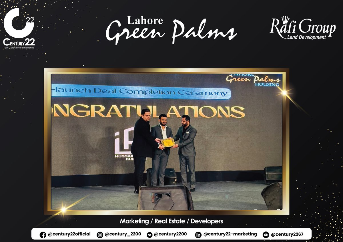 Pre Launch Deal Completion Ceremony was held on 12th December 2023!
'We extend our heartfelt gratitude to our valued clients. Your trust and partnership mean the world to us. Thank you for choosing us!'
Stay Tuned!!!

0302-7068367 | 0324-4378246

#RafiGroup #GreenPalmsHousing