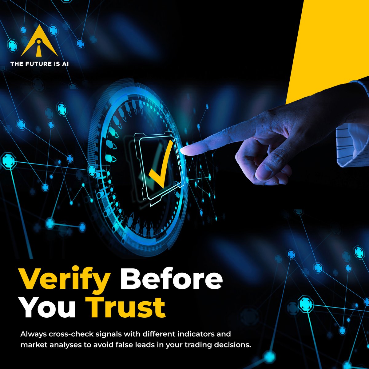 Verify Before You Trust 🕵️‍♂️ Always cross-check signals with various  indicators and market analyses to ensure accuracy in your trading  decisions. Dodge false leads and trade smarter! #Trading #Bitcoin  #Cryptocurency