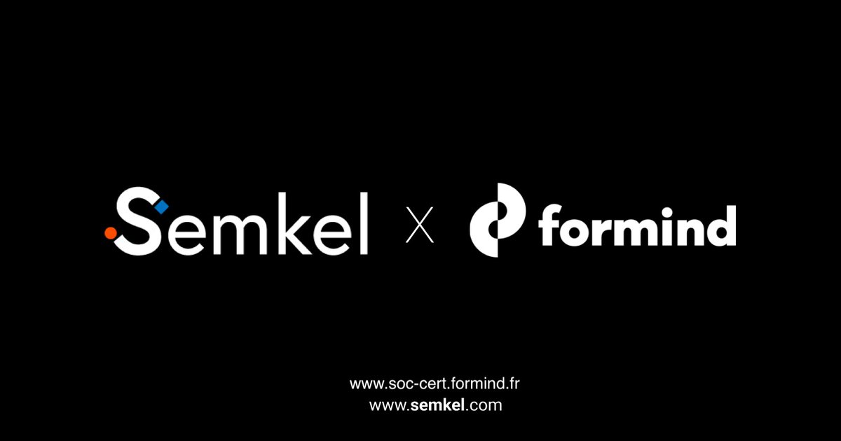 [#SOC]
 
<a href="/Formind/">Formind</a> est heureux d’annoncer un nouveau #partenariat avec @Semkel, qui proposera désormais le SOC Formind à ses propres clients pour la supervision de leurs actifs et la détection d’incidents.

#cybersecurite #cyber #securityoperationcenter