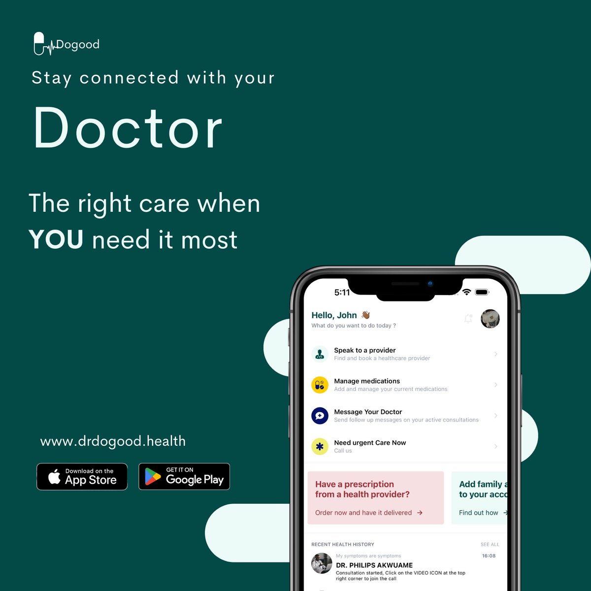 Access to care has never been easier, Stay connected with your healthcare providers anytime, anywhere!
#HealthcareAccess #VirtualCare #ConnectedWellness #drdogood  #WellnessJourney #HealthcareOnTheGo #HealthAtYourFingertips  #HealthcareAnywhere  #StayConnectedStayHealthy