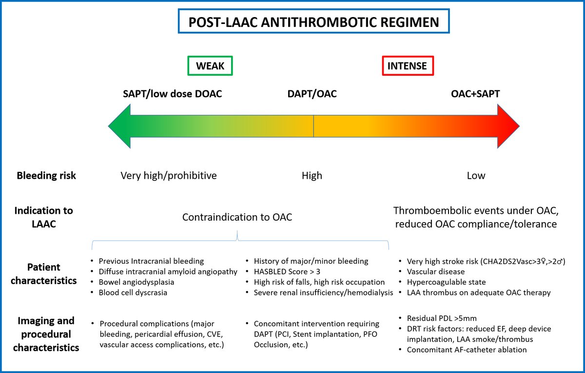 #RCM #cardiovascular Article Share 💐'Antithrombotic Therapy after Percutaneous Left Atrial Appendage Closure: Evidence, Challenges and Future Directions' by @RobertoGalea7, @RaberLorenz #LAAC #antithrombotic #bleeding #anticoagulation #AF 💌Full Text: imrpress.com/journal/RCM/24…