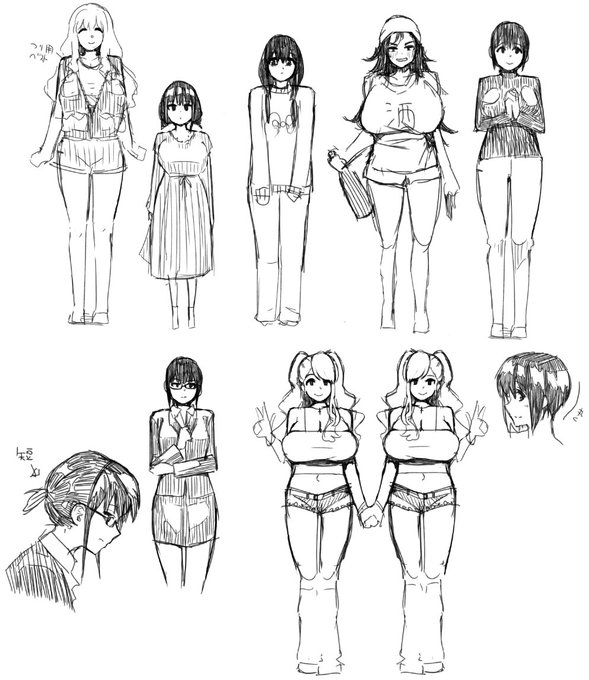 次のキャラ案
色んなタイプ描けました
首と肩調整することで体格にバリエーション出せるようになったかも
バリバリええキャラ 