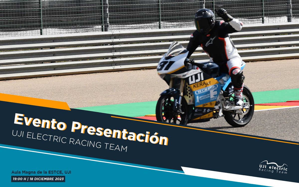 Universitat Jaume I (@ujiuniversitat) on Twitter photo 🗓️ 18/12. 19 h. Presentació UJI Electric Racing Team!🔝@UJIElectric! Enhorabona al nostre equipTop 10 mundial en <a href="/MotoStudent/">MotoStudent</a>. Un resultat que suma l'esforç i compromís d'estudiant, patrocinadors i col·laboradors del grup.
I ja en el futur, us inviten a l'event de presentació 🗓️ 18/12. 19 h. Presentació UJI Electric Racing Team!🔝@UJIElectric! Enhorabona al nostre equipTop 10 mundial en <a href="/MotoStudent/">MotoStudent</a>. Un resultat que suma l'esforç i compromís d'estudiant, patrocinadors i col·laboradors del grup.
I ja en el futur, us inviten a l'event de presentació