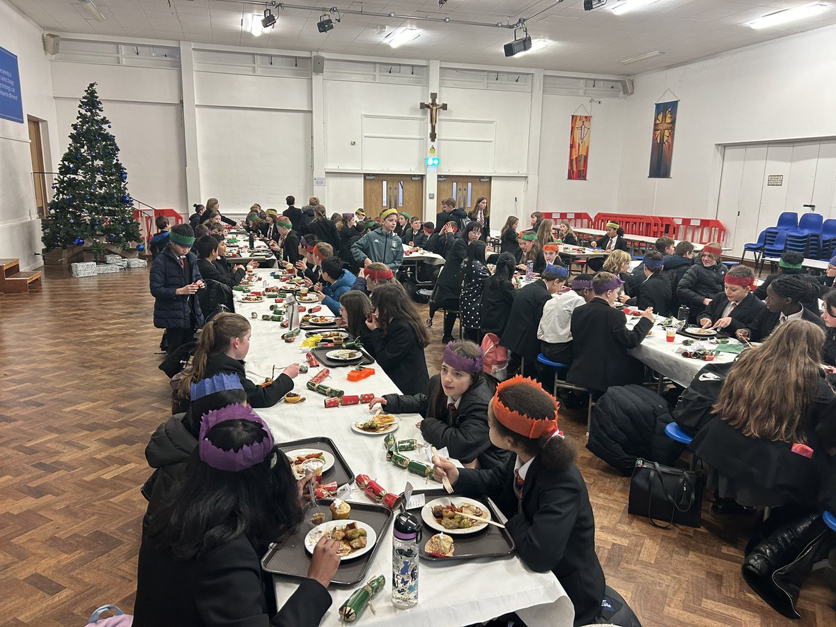 First day of Christmas dinners for year 7! Great atmosphere and excellent singing!