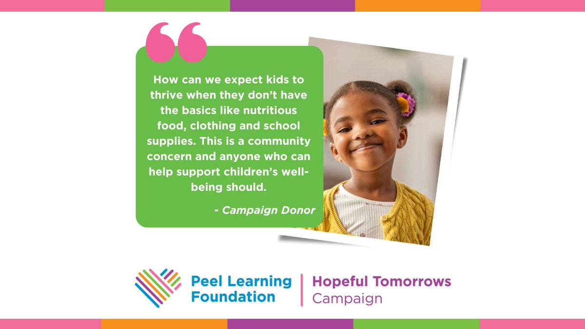 By donating to the Hopeful Tomorrows Campaign, you will be providing students the resources they need to thrive in their education! Click the link below to make your gift today. peellearningfoundation.org/donate