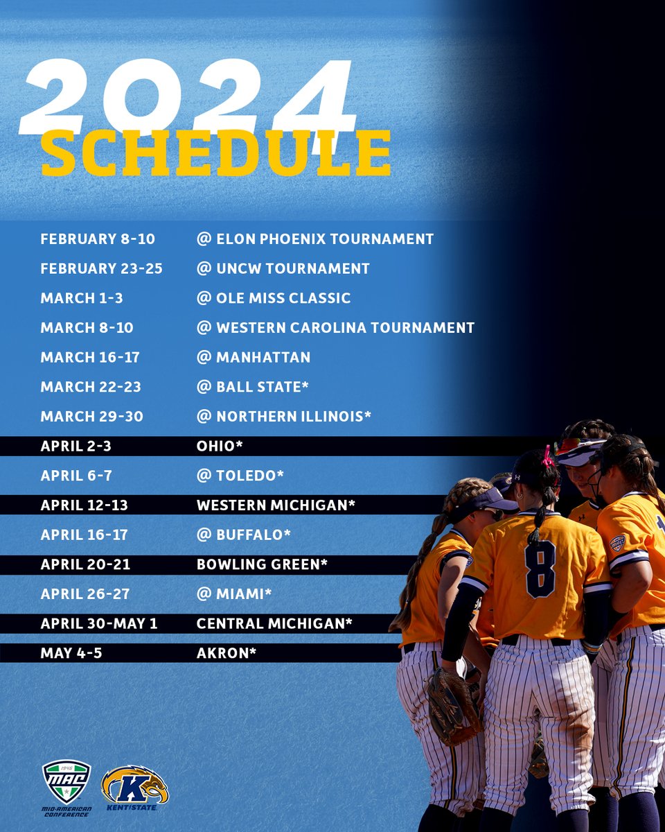 Mark your 🗓️ to come out and watch the Golden Flashes in 2024!

📰 t.ly/rU_ZH

#GoFlashes⚡️