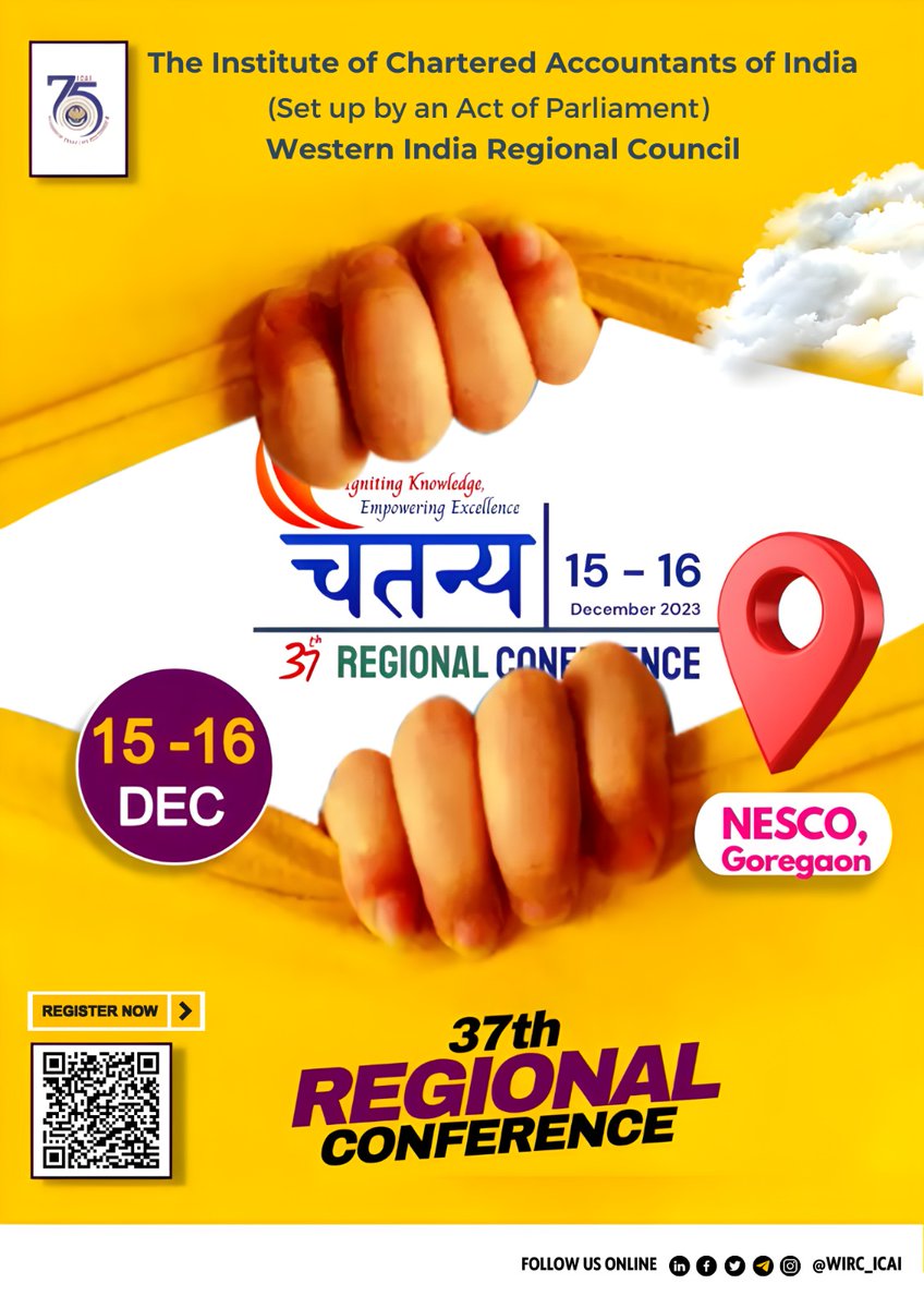 Inviting all to attend this 37 Regional conference which is power packed with Tech, knowledge and Networking.

Register today.

#pride #wirc #members #charteredaccountant # #LearningJourney #ICAICommunity #ProfessionalConnections #EnrichingExperiences #ProudMoments #Regional