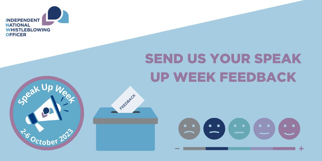 Scottish Public Services Ombudsman (@spso_ombudsman) on Twitter photo Since #SpeakUpWeek we have collected valuable feedback, such as:
- more clarity on who should lead SUW in boards
- the theme must be manageable
- how to target people who aren’t engaged with the whistleblowing process.
Send your thoughts to ISE-CSA@spso.gov.scot Since #SpeakUpWeek we have collected valuable feedback, such as:
- more clarity on who should lead SUW in boards
- the theme must be manageable
- how to target people who aren’t engaged with the whistleblowing process.
Send your thoughts to ISE-CSA@spso.gov.scot