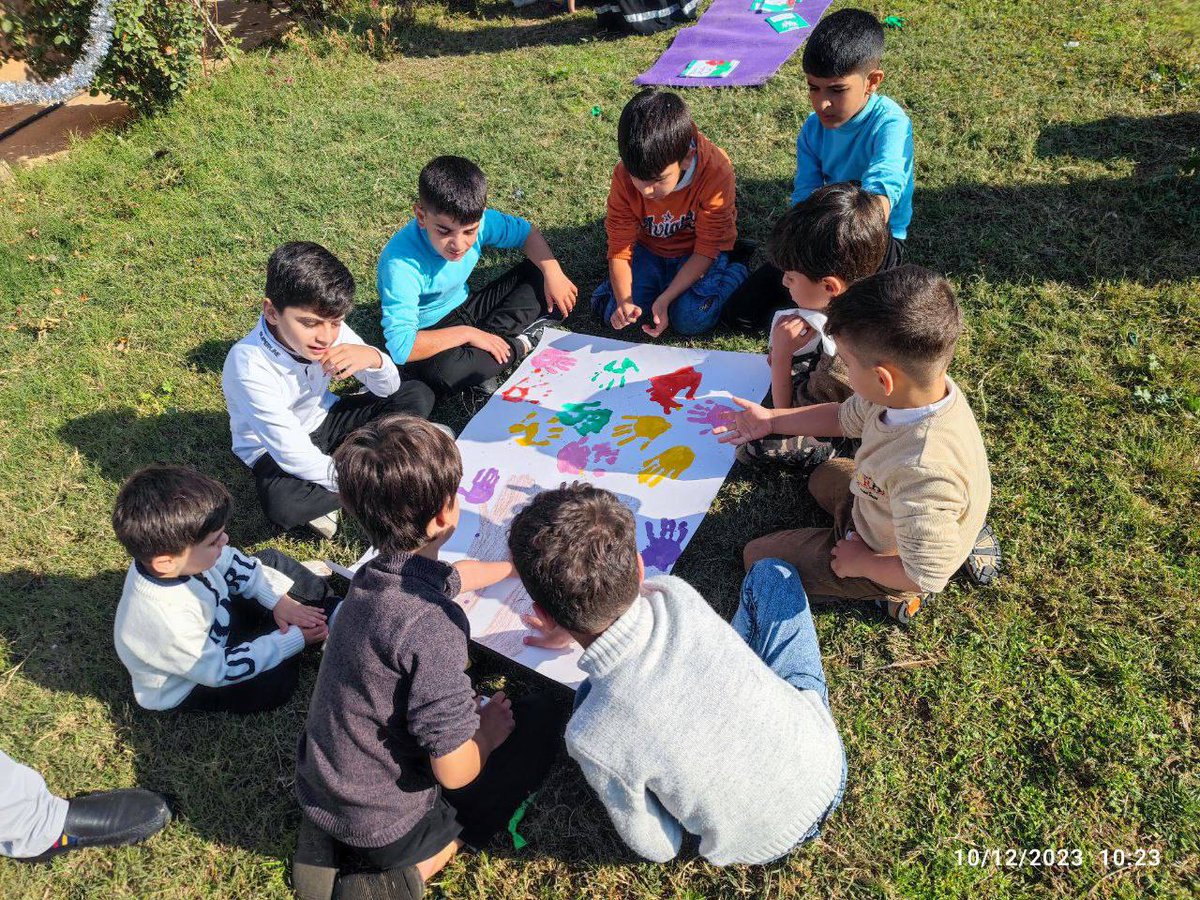 Our Human Rights Education Program team organised activities for children in #Mosul, #Erbil, #Kirkuk, and #Chamchamal on Human Rights Day. These activities aim to introduce children's rights to the participants through various drawing and game activities.