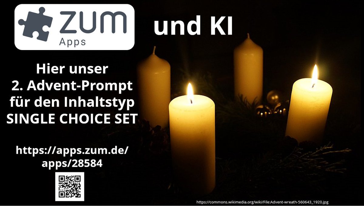 ZUMApps's tweet photo. Hallo #Twlz, hier unser 2. Advent Prompt zu SINGLE CHOICE SET. Vorlage kopieren, Textquelle (Webseite, PDF o.ä.) anpassen  und schon sind Fragen und die #H5P fertig! Zu finden auf https://t.co/GEgBkovmgi und Ergebnis: https://t.co/ZkM2cyawn2 #OER #OERde #moodle @ZUMTeam https://t.co/36AXOFOIUZ