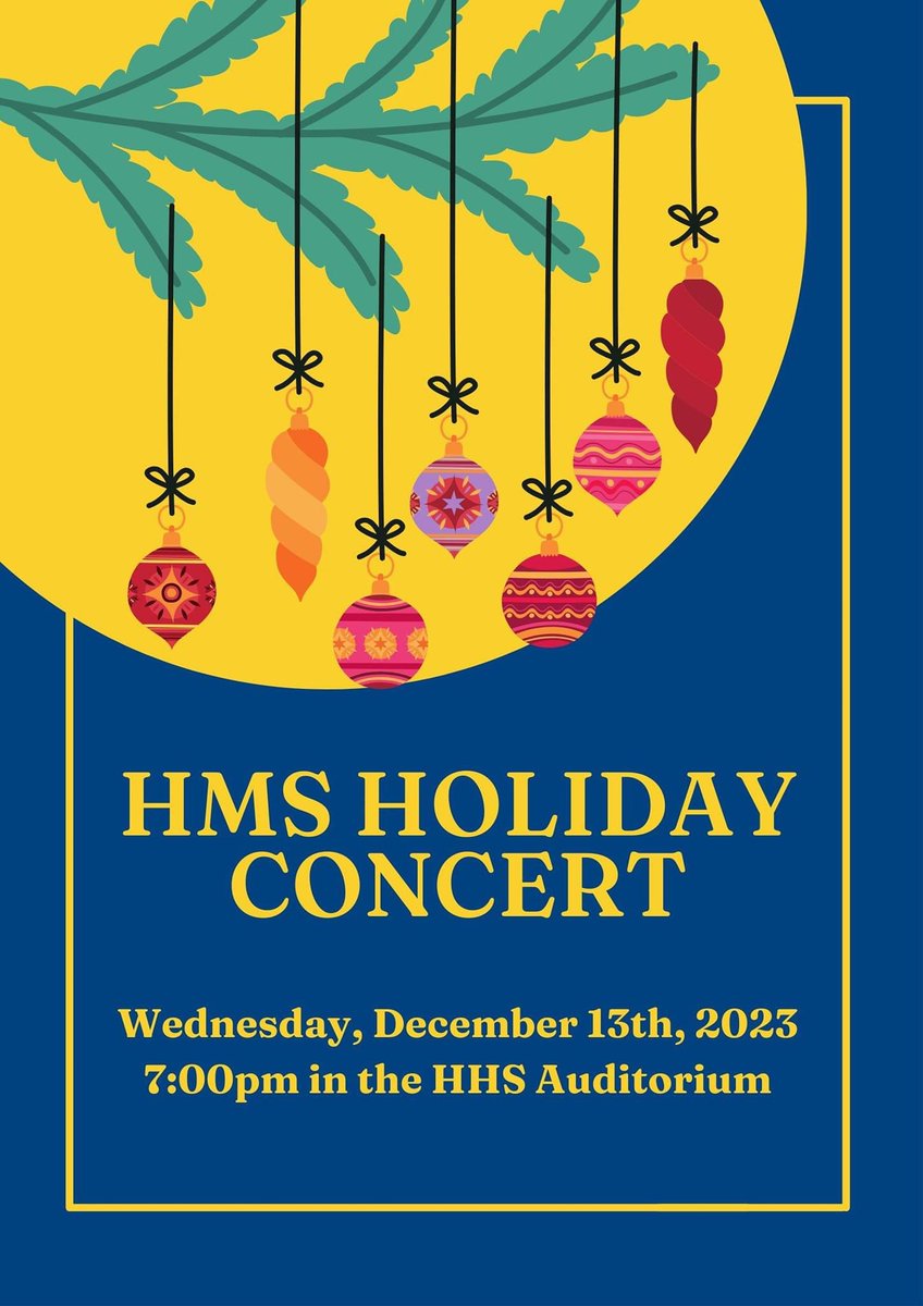 Tonight is the HMS Holiday Concert 
🧡🖤
No HMS PTO meeting tonight.