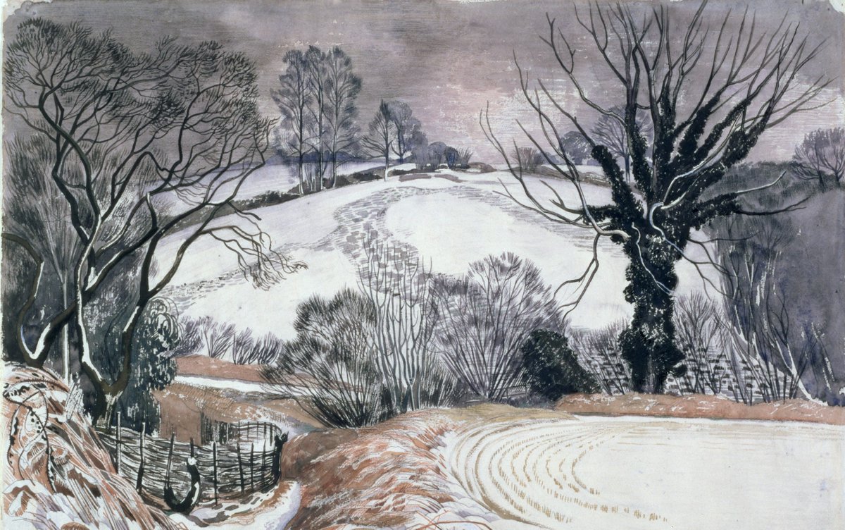 Winter Afternoon by John Northcote Nash 1945 Watercolour on paper (Birmingham Museums and Art Gallery)