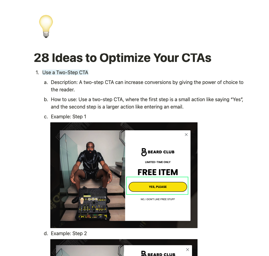 joe_portsmouth's tweet photo. Your CTA (call-to-action) is the most underrated piece of copy that helps drive conversions.

Let me show you how to create CTAs that readers actually want to click:

1. Like this tweet
2. Comment "CTA"
3. I'll DM you a free guide with 28 tips to help optimize your CTAs👇 https://t.co/qPuFLQjK2J