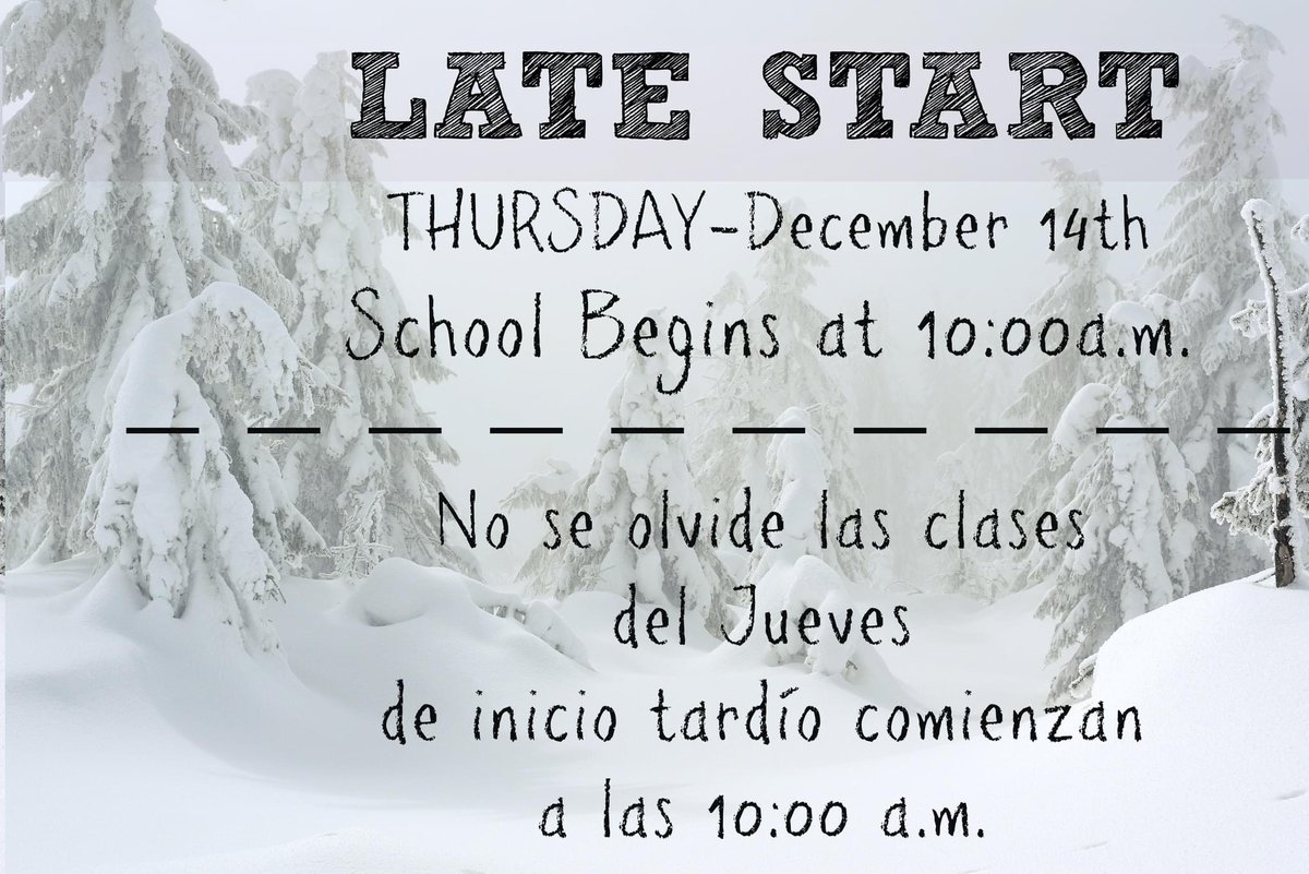 Today (Wednesday) is Bank Day! And tomorrow (Thursday) will be a Late Start Day.