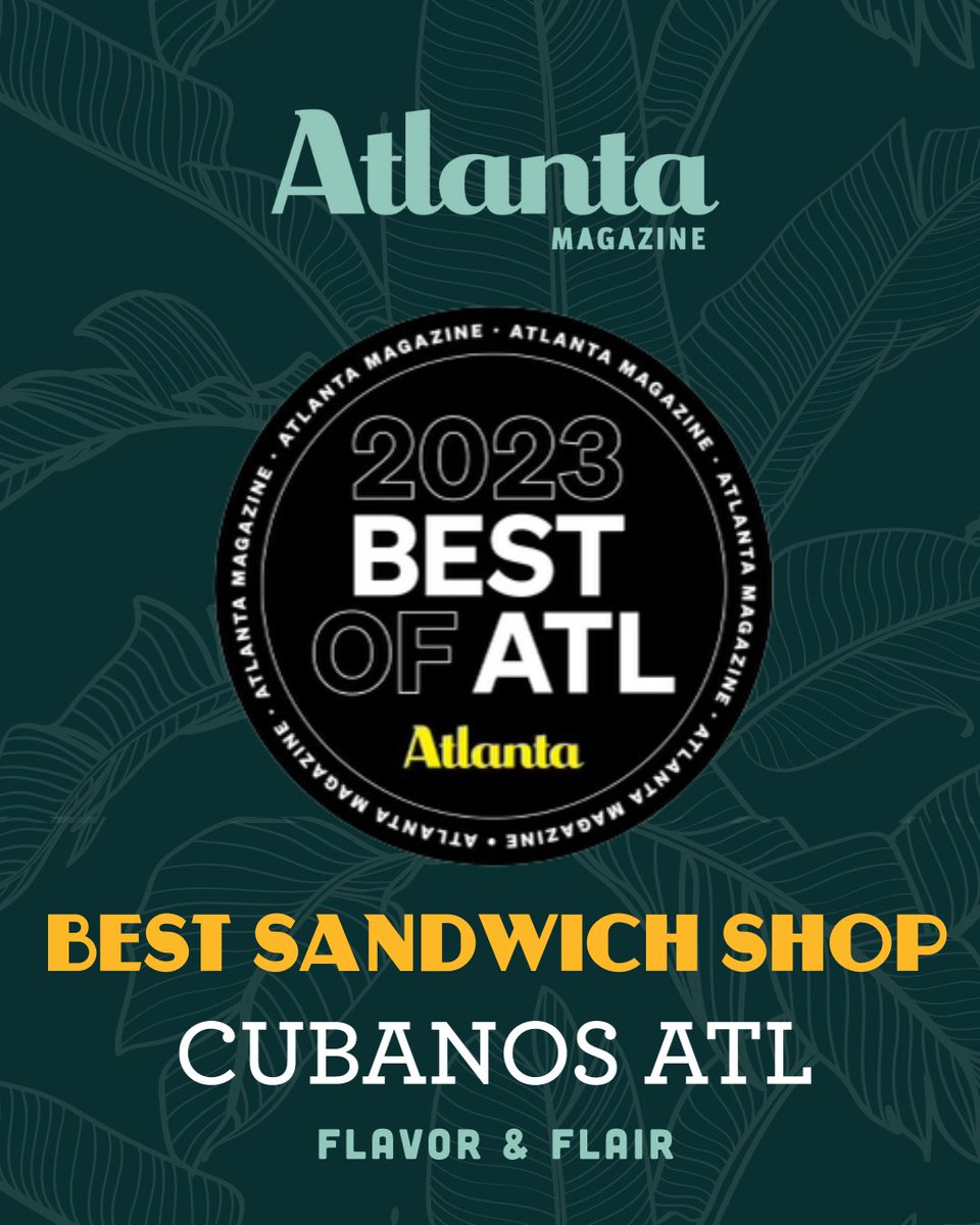 Roswell Inc (@roswell_inc) on Twitter photo We're thrilled to share that Roswell's own <a href="/cubanosatl/">Ozzy Llanes Jr</a> has been honored with Atlanta Magazine's prestigious "Best of Atlanta" award in the Best Sandwich Shop category! Check them out for yourself at 1007 Alpharetta Street, Ste 120, Roswell, GA 30075. 🥪🏆 We're thrilled to share that Roswell's own <a href="/cubanosatl/">Ozzy Llanes Jr</a> has been honored with Atlanta Magazine's prestigious "Best of Atlanta" award in the Best Sandwich Shop category! Check them out for yourself at 1007 Alpharetta Street, Ste 120, Roswell, GA 30075. 🥪🏆