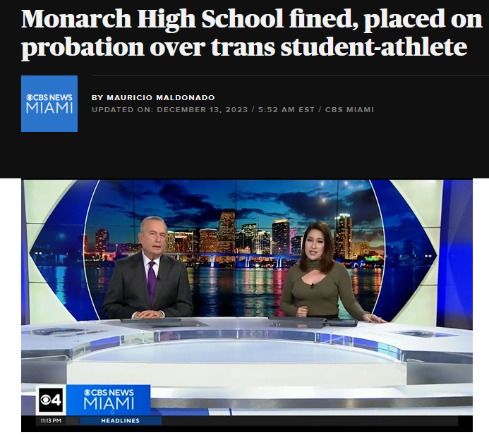 Somebody in Florida forcibly outed a transgender girl who nobody knew was trans who was on a volleyball team.

In most states, the person doing that would be in trouble.

In Florida, though, the state removed the principal, teacher, fined the school, and placed them on probation.