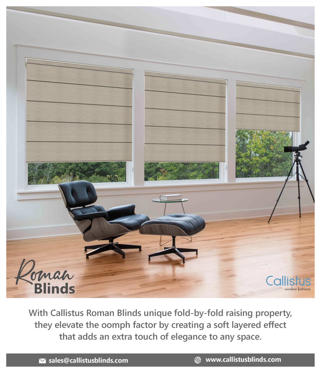 With Callistus Roman Blinds unique fold-by-fold raising property, they elevate the oomph factor by creating a soft layered effect that adds extra touch of elegance
 
 callistusblinds.com

 #romanblinds #home #homeliving #shades #windowshades #windowtreatments #motorizedshades