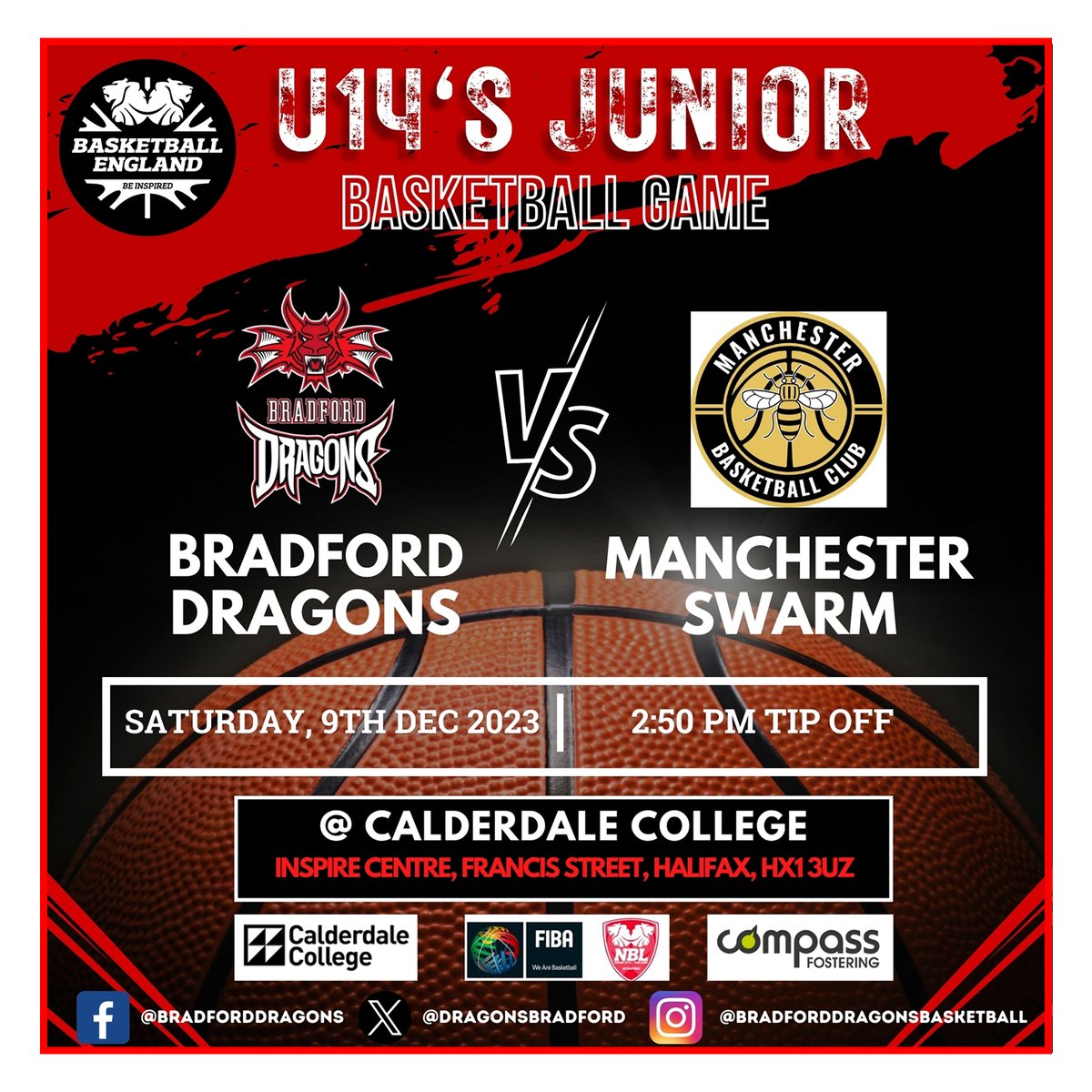 It was a defeat for our under 14s at the weekend, beaten at home by the so far undefeated Manchester Swarm. #FutureStars #Basketball #JNBL2324 #BradfordJuniorDragons