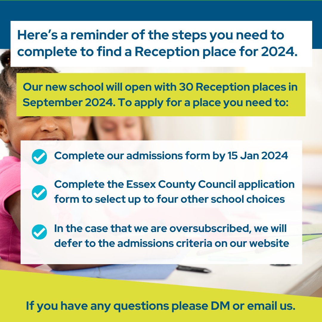 We know that the admissions process can be a stressful time, so the Limebrook Primary School & Nursery team wanted to remind you of the simple steps to take when applying for a Reception place for your child. For further info visit limebrookprimary.net/admissions-2 #Admissions2024