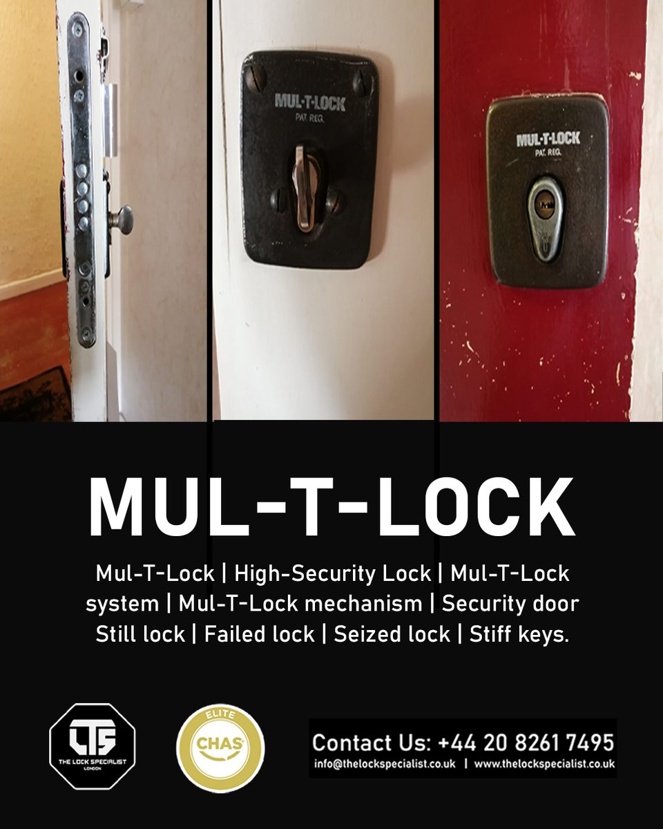 Mul-T-Lock | High-Security Lock | Mul-T-Lock system | Mul-T-Lock mechanism | Security door  | Still lock | Failed lock 

g.co/kgs/Y5sevC

#MulTLock #HighSecurityLock #LockSpecialists #SecurityDoor #LockMechanism #LocksmithLondon #FailedLockFix #SeizedLockRepair