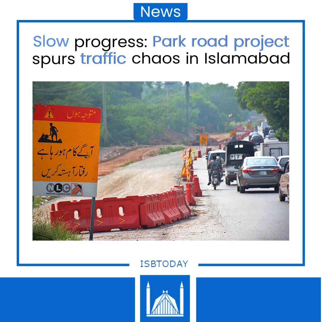 Ongoing construction on Park Road in Islamabad is causing daily traffic congestion, impacting residents and businesses. The Capital Development Authority (CDA) awarded a Rs1.9 billion contract for the road expansion to the National Logistics Cell. Despite the April 2023 start