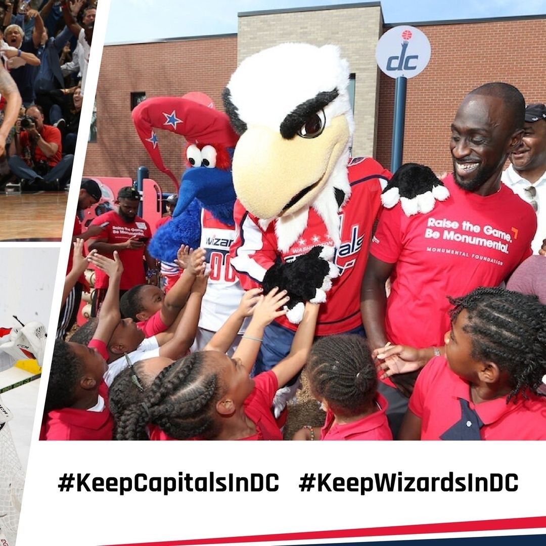 #DestinationDC proudly stands with @MayorBowser and @CouncilOfDC members to fully support the proposed investments to secure @CapitalOneArena as a home for the Washington @Capitals and @WashWizards in the nation’s capital for years to come. ❤️ #KeepCapitalsInDC #KeepWizardsInDC