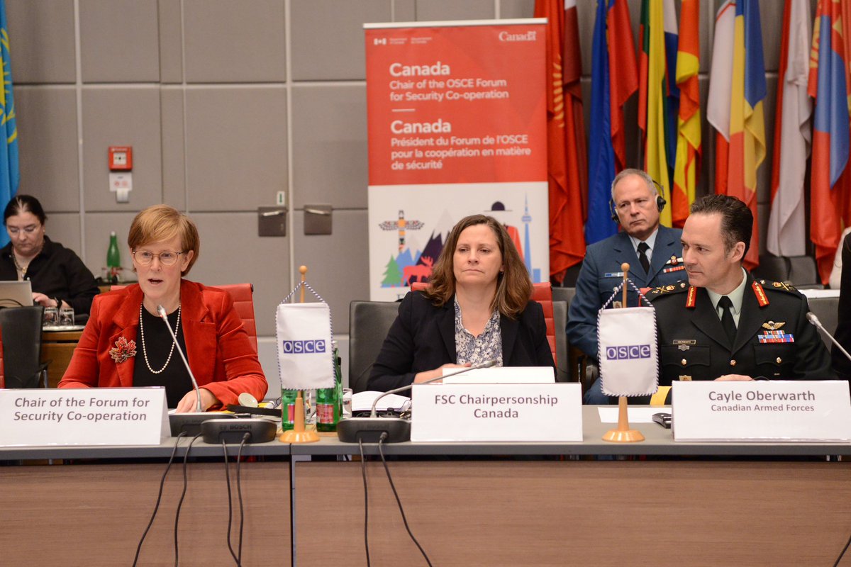 Today, Canada 🇨🇦 concluded its term as the Chair of the #FSC. Thank you  to @JocelynKinnear & @Canada2OSCE for steering the 3️⃣rd trimester of the Forum, for your programme and your support during #OSCE2023🇲🇰.