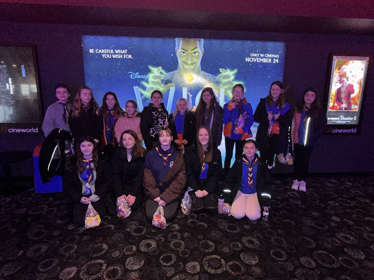 GuidingTwinkle's tweet photo. On Saturday we took the Brownies &amp; Guides to see  Wish! 

We were lucky enough to team up with friends from Magor Guiding for a showing of the film in @cineworld

Lots of fun had by girls and leaders! 🍿✨

#girlguidinggwent #girlguiding @Girlguiding @GuidingCymru https://t.co/U1v0JzaBdQ