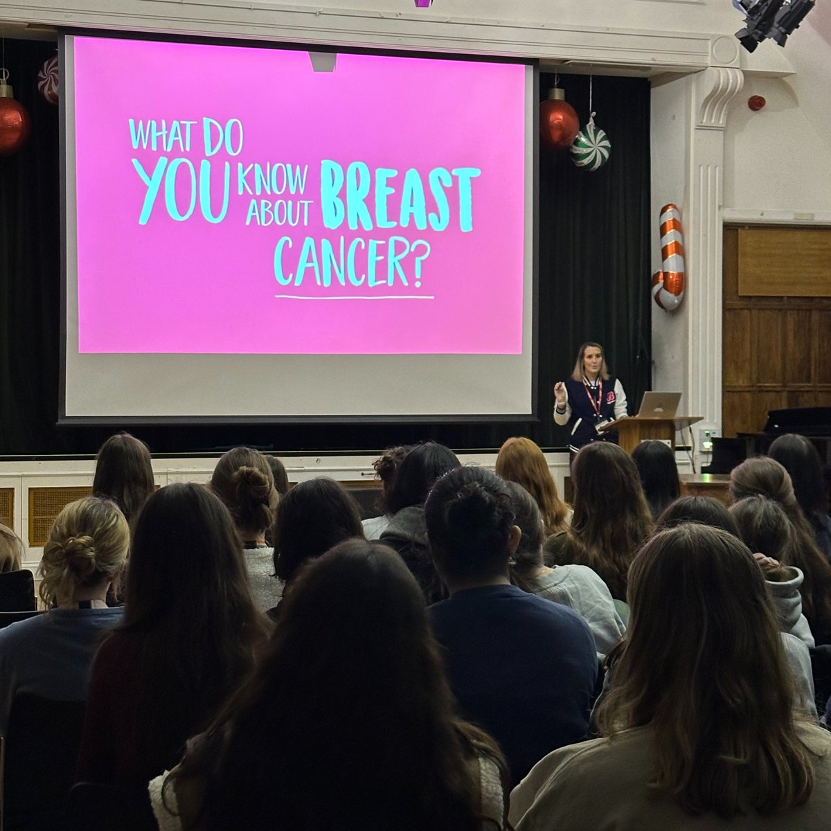 Big thank you to Leiana from <a href="/TheBoobettes/">The Boobettes</a> for coming to speak to our Senior College today about this important topic. Thank you for sharing your story with us, and busting some breast cancer myths #CheckYourself #CoppaFeel