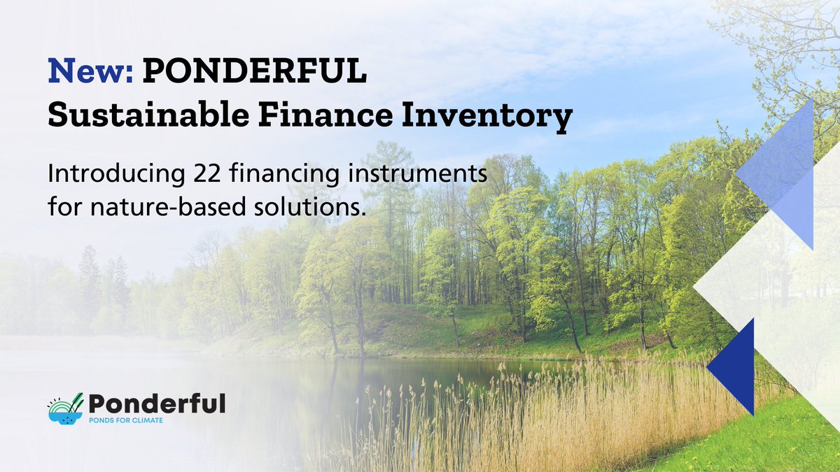 🆕📢Financing instruments for #NatureBasedSolutions!

The #PONDERFUL Sustainable Finance Inventory is out, detailing 22 instruments for funding #NbS, with a focus on #ponds &amp; #pondscapes 🛠️Find your fit with the excel-based tool.

Explore the inventory 👉ecologic.eu/19473