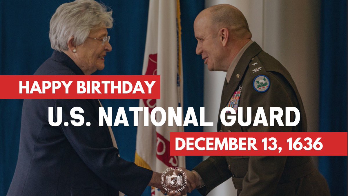 Today, as we mark the U.S. National Guard's birthday, we salute the exceptional men and women of the @AlabamaNG! Thank you for being our guardians, protecting our communities and standing strong for Alabama and our great nation.