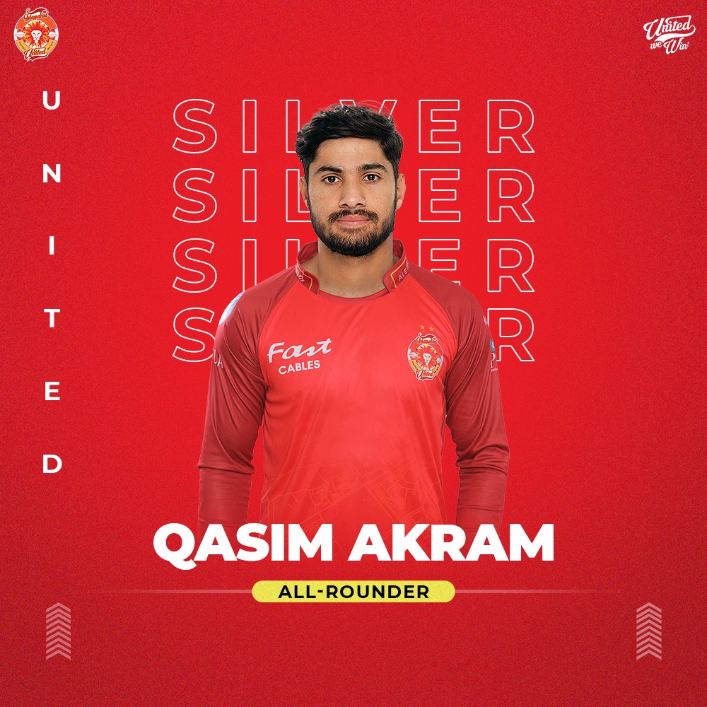 🌟 Future Star Alert! Excited to welcome the rising talent of Pakistan, all-rounder @qasim_akram1122, to our #ISLUFamily. His skill & potential mark him as a future star, we can't wait to see him roar in #HBLPSL9. #UnitedWeDraft #DraftedVictory #UnitedWeWin #HBLPSLDraft