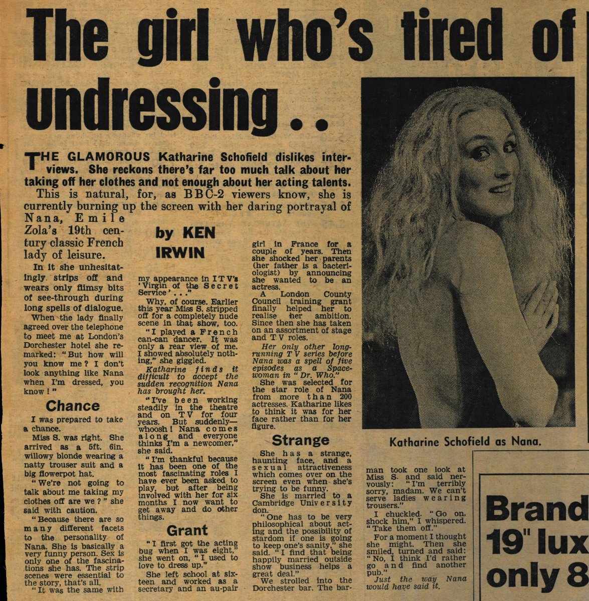 Doctors_Beard's tweet image. Sept 28, 1968 - Daily Mirror - This one's for Jim as Katherine Schofield, Sabitha from "The Keys of Marinus", is interviewed.
#throwbackthursday #classicinterview #thekeysofmarinus #dailymirror #september1968