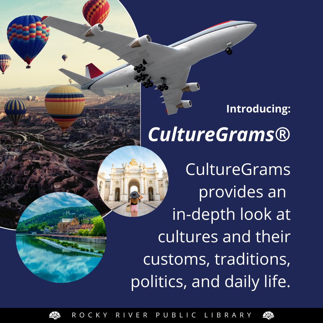 CultureGrams® is your source for concise, reliable, and up-to-date cultural information on countries of the world. Beyond the facts and figures, find an insider's perspective on the history, daily life, and customs. rrpl.org/research-tools… #rrpl #libraries